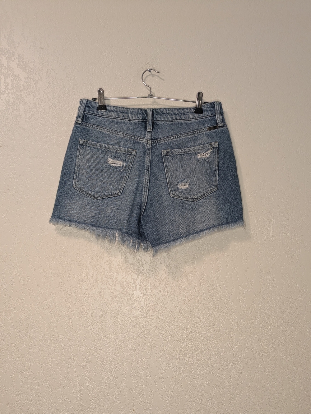 Kancan Ella High-Rise Fray Hem Mom Shorts - Light Blue - Picture 9 of 15